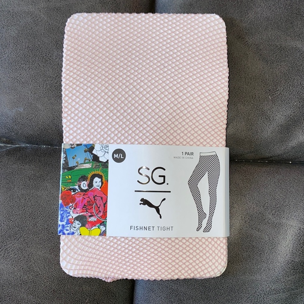 Selena Gomez x Puma Pink Fishnet Tights